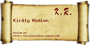Király Rodion névjegykártya