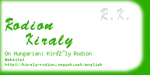 rodion kiraly business card